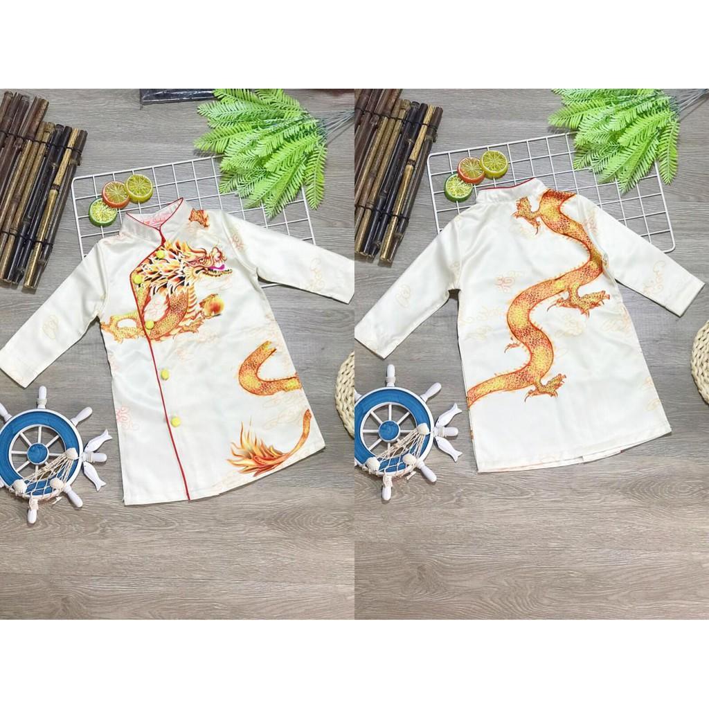 Áo dài rồng nút bọc in toàn thân