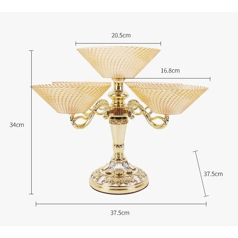 Khay Đựng Mứt Tết 2 Tầng 5 Cánh Mạ Vàng Cao Cấp – Khay Trái Cây, Bánh Kẹo, Hạt Khô Sang Trọng Trang Trí Phòng Khách - HÀNG CHÍNH HÃNG MINIIN