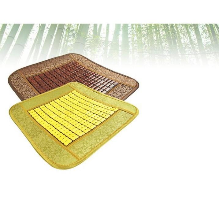 Chiếu trúc lót ghế ô tô - ghế ngồi văn phòng màu vàng. Chiếu trúc hình vuông tiện dụng loại 1 mắt chiếu đẹp cước dầy