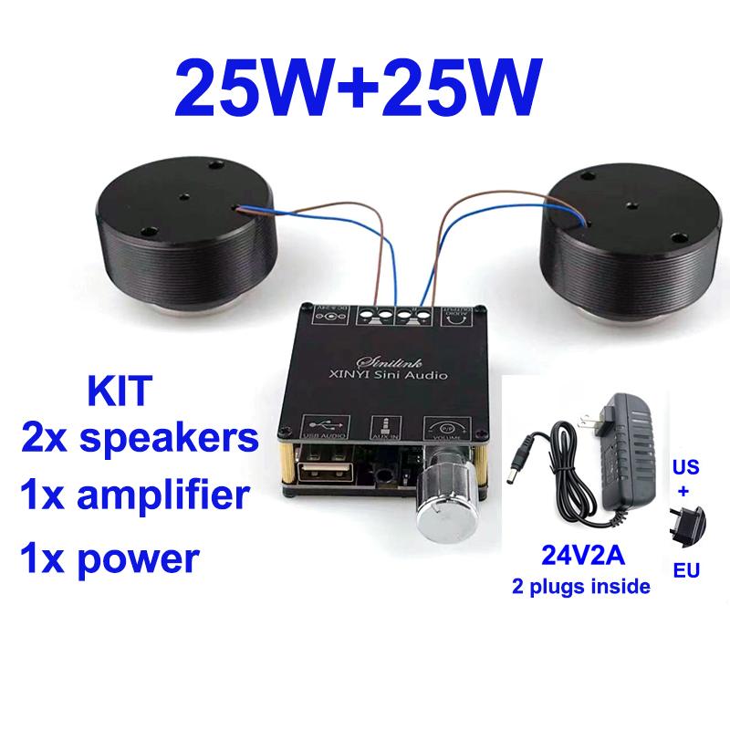 Loa rung toàn dải 25W/50W 4ohm Âm thanh Loa di động Vibro Resonance Bass Neodymium Sound Exciter loa siêu trầm Màu sắc: 2 loa Công suất 1amp