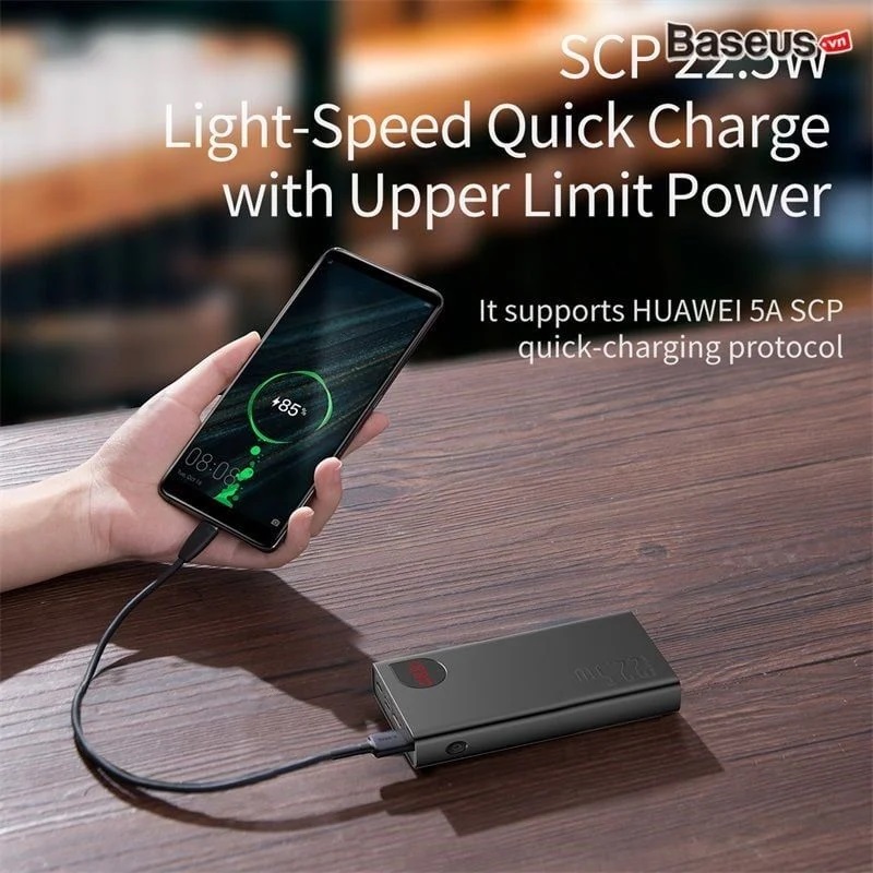 Hình ảnh Pin dự phòng sạc nhanh vỏ kim loại Baseus Adaman Metal Digital Display Quick Charge Power Bank (10.000mAh/20.000mAh, 22.5W, PD/QC3.0 Quick charge Power Bank)- Hàng chính hãng