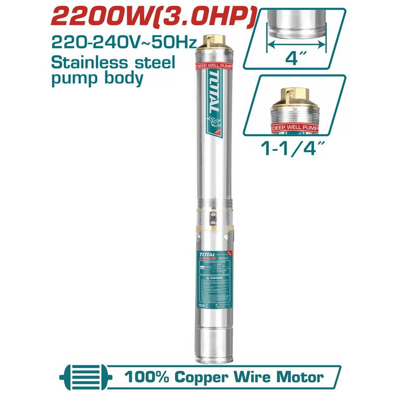 MÁY BƠM GIẾNG SÂU 2200W TOTAL TWP522001 - HÀNG CHÍNH HÃNG