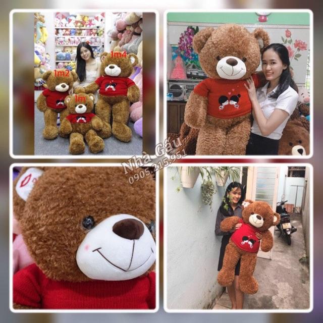 Gấu bông Teddy áo kiss lông xù cao cấp