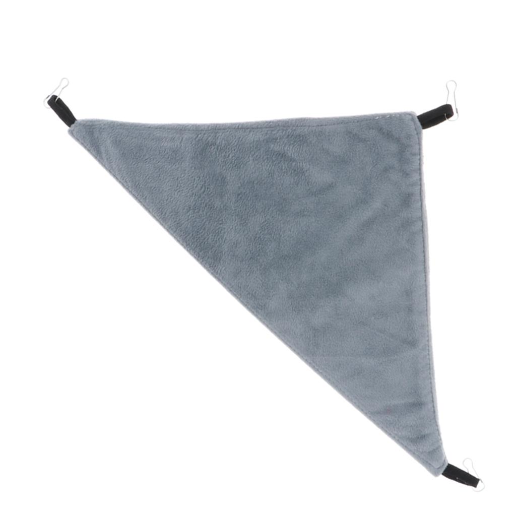 Triangular Hamster Bird Ferret Rabbit Squirrel Hammock Hanging Bed Gray