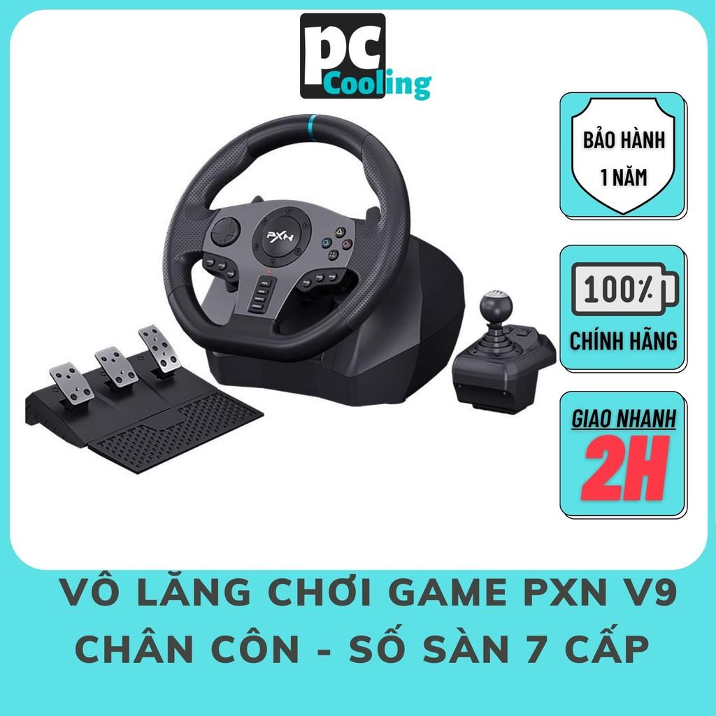 Vô lăng chơi game PXN V9 Gaming Racing Wheel - Vô lăng 270/900 độ , pedal chân côn , số sàn 7 cấp , Có RUNG - HÀNG CHÍNH HÃNG