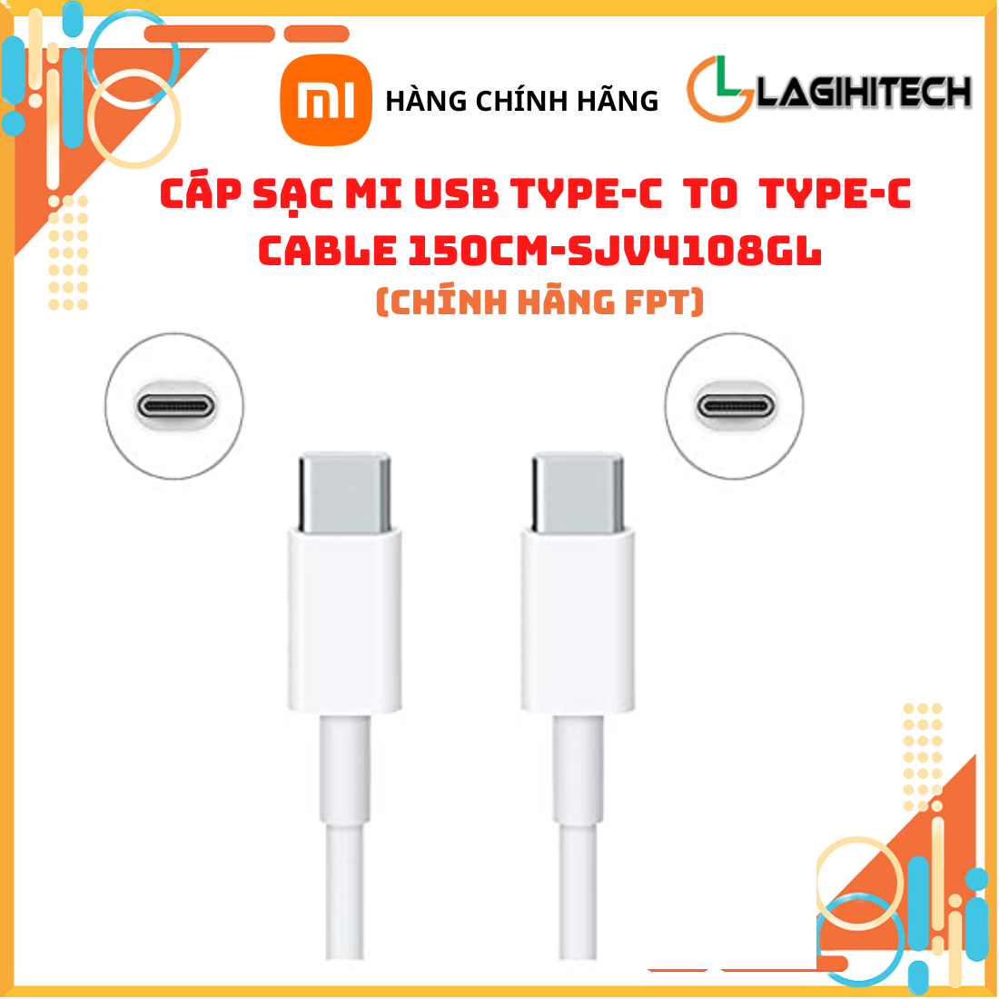 Cáp Sạc Xiaomi Type C To Type C 150cm SJV4108GL - Hàng Chính Hãng