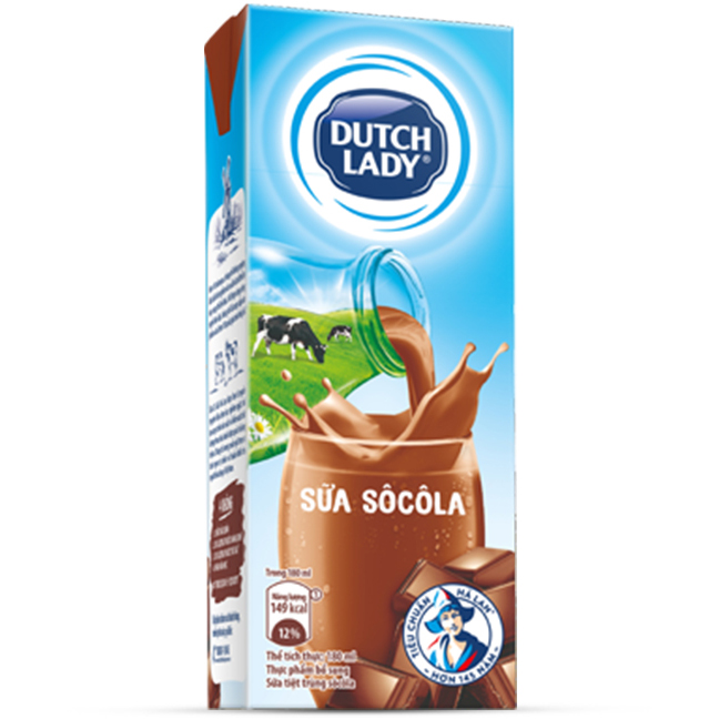 Thùng 48 Hộp Sữa Uống Tiệt Trùng Dutch Lady Socola (180ml/Hộp)