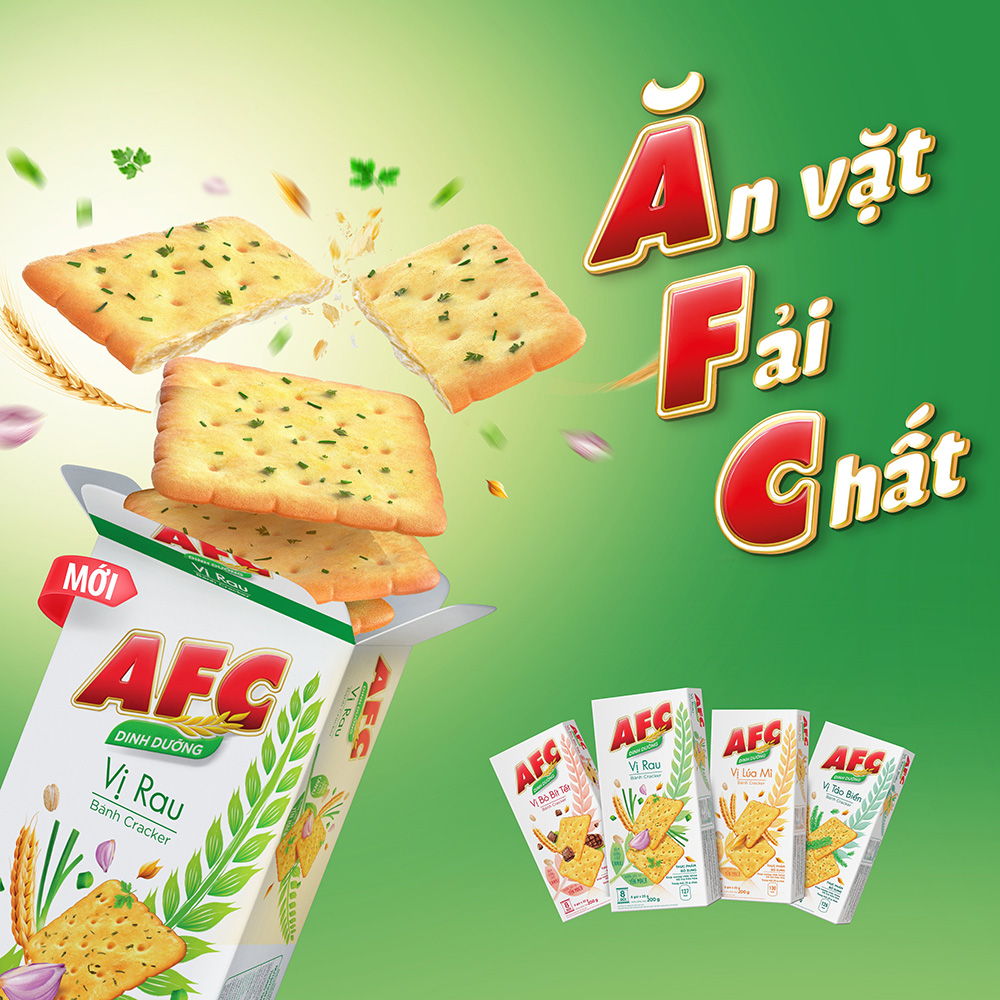 Combo 2 Hộp Bánh Dinh Dưỡng AFC Vị Rau và Vị Lúa Mì