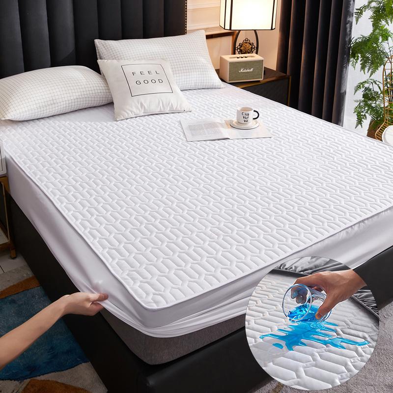 100% Chống Thấm Nước Bảo Vệ Nệm Drap Giường Chống Bụi Đệm Dày Ấm Giường Nổi Miếng Lót Nhà Dệt Giường Trang Trí