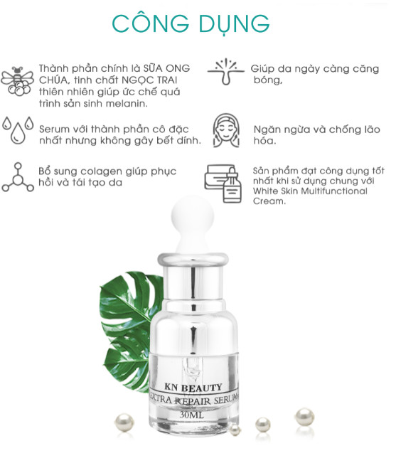 Bộ 3 sản phẩm Trắng Da Ngừa Nám KN Beauty chuyên sâu:Kem dưỡng + Serum + Sữa rửa mặt