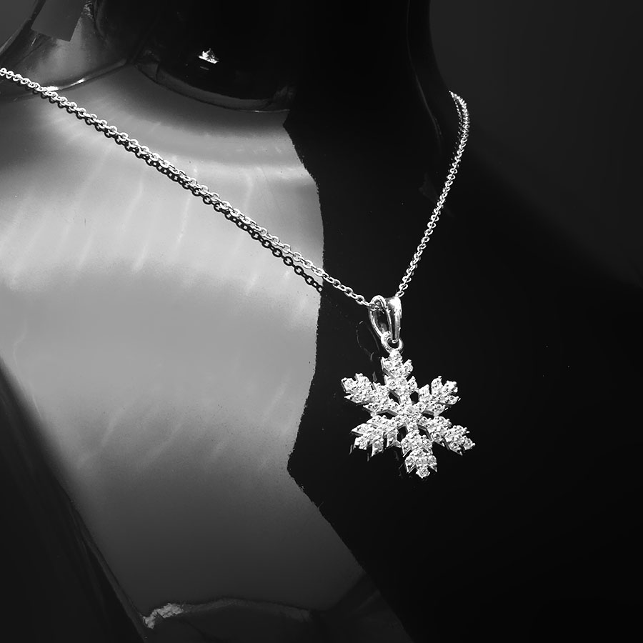 Dây Chuyền Nữ Mình Bông Tuyết Xinh Mùa Đông BẠC HIỂU MINH DMD222S