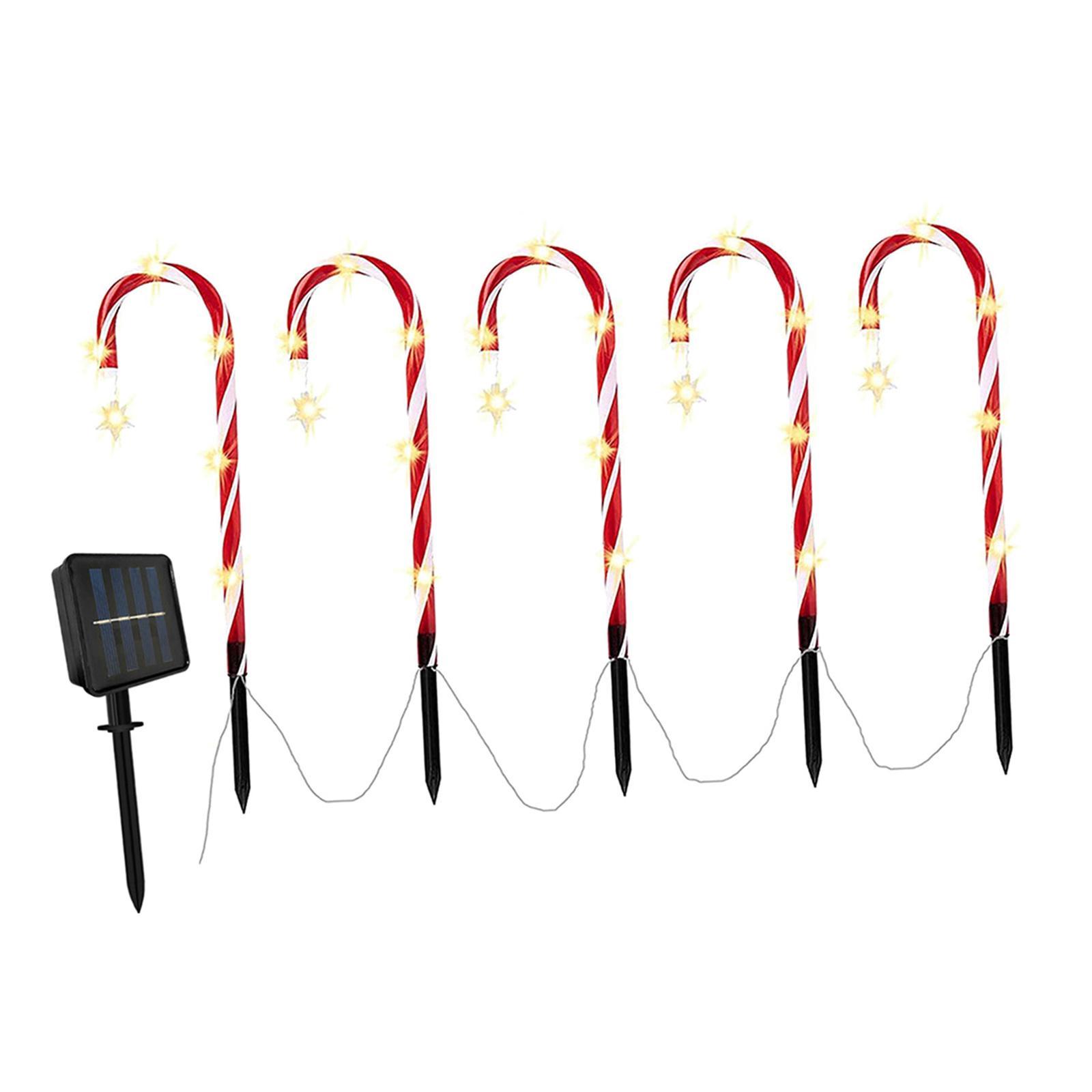 Đèn Trang trí Giáng Sinh Hình Kẹo đèn LED năng lượng mặt trời