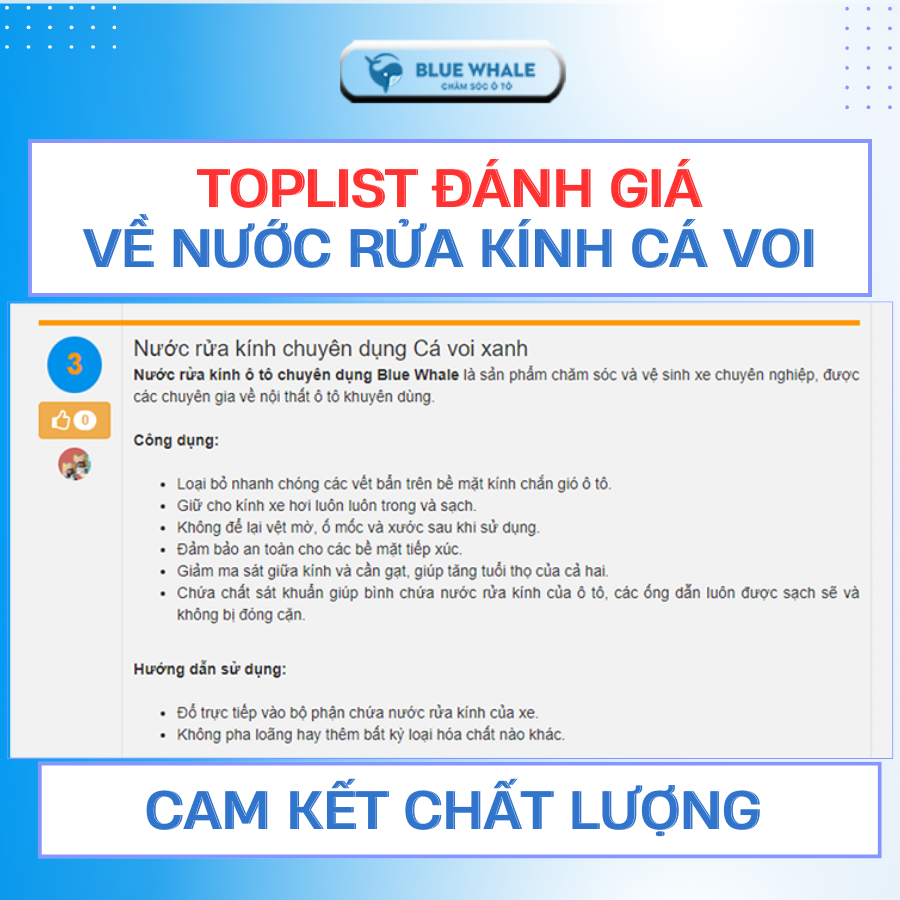 Combo 2 chai nước rửa kính ô tô Cá Voi 2 Lít, đổ trực tiếp phù hợp với mọi loại xe hơi, dễ dàng thay tại nhà