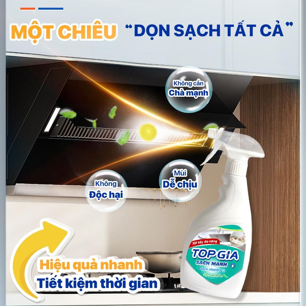 Combo 3 chai xịt tẩy đa năng TOPGIA 500ml: làm sạch vết bẩn, khử mùi, kháng khuẩn hiệu quả