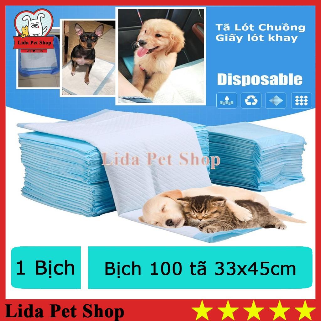 Bịch Tã lót cho chó mèo đi vệ sinh vào khay, chuồng bằng giấy siêu thấm hút 50, 100 tấm miếng