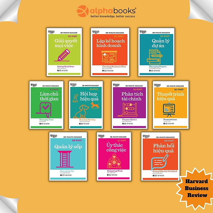 Sách Hbr 20 Minute Manager - Hbr 20 Phút - Trọn Bộ 10 Cuốn Tặng Kèm Boxset - Alphabooks - Bản Quyền