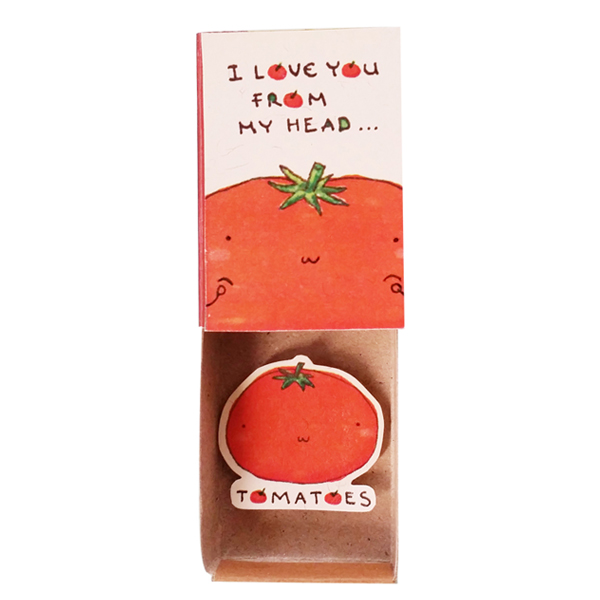 Thiệp Tình Yêu Hộp Diêm I Love You From My Head Tomatoes LV092