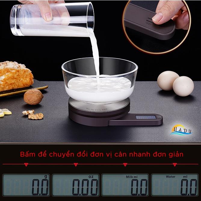 Hình ảnh Cân Tiểu Ly Điện Tử Nhà Bếp Mini 5kg 0 01g Cao Cấp Inox 304 Đạt Chất Lượng Đức HADU