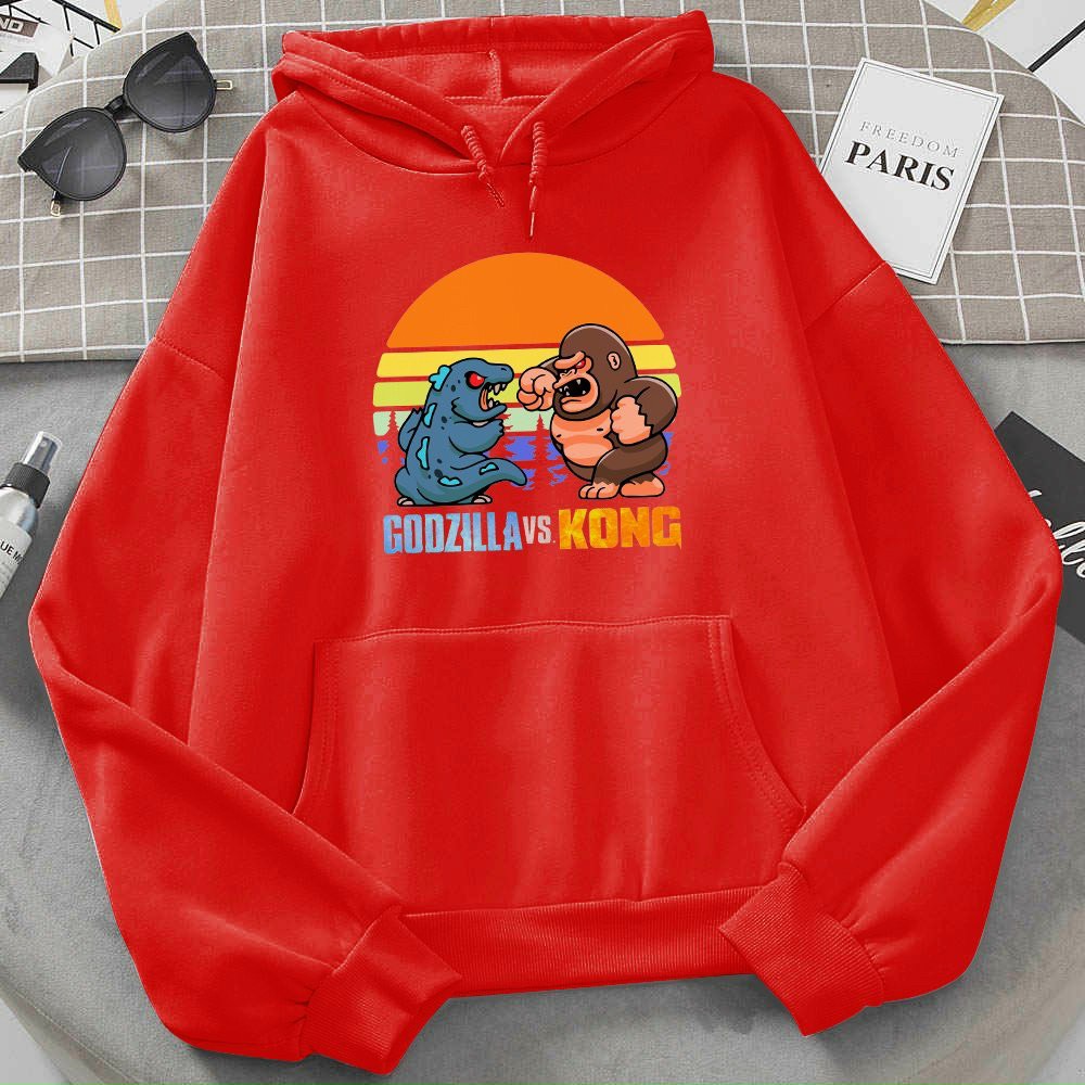 (38-70kg, liên hệ tư vấn size phù hợp) Áo hoodie chất nỉ bông mỏng H75-Godzilla vs Kong. Áo nỉ có nón. Áo nỉ nam, áo nỉ nữ. Áo khoác nỉ. Áo khoác nỉ tay dài. Áo khoác nỉ nón. HÀNG MAY TRỰC TIẾP TẠI VIỆT NAM. hongduyen2188