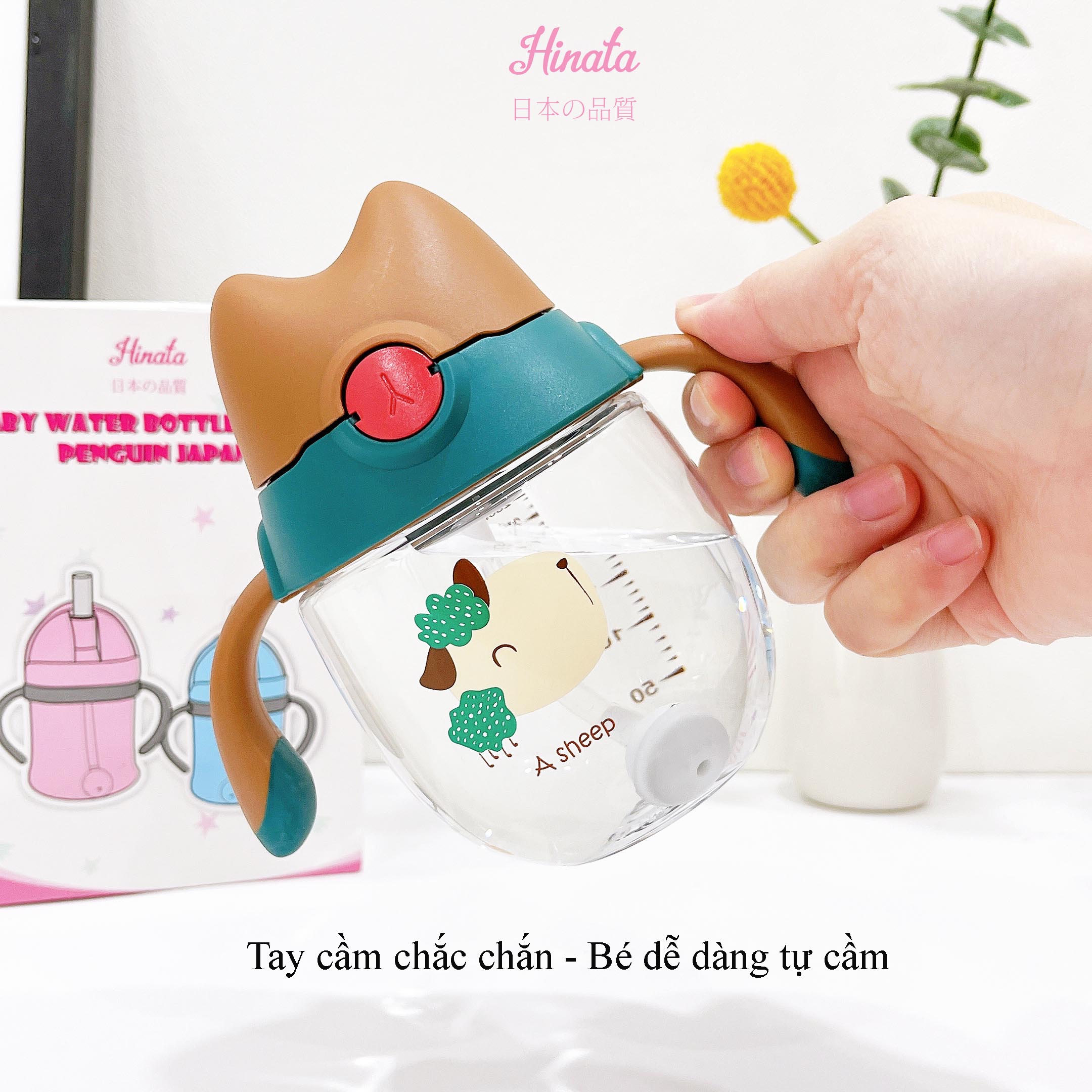 Bình nước tập uống chống sặc cho bé BN05 Hinata Nhật Bản