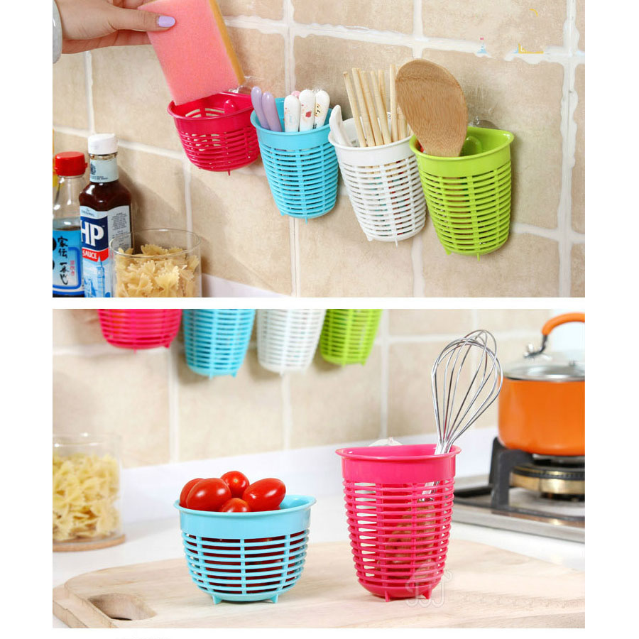Bộ 3 rổ treo đựng giẻ rửa bát tiện lợi màu trắng - Hàng nội địa Nhật