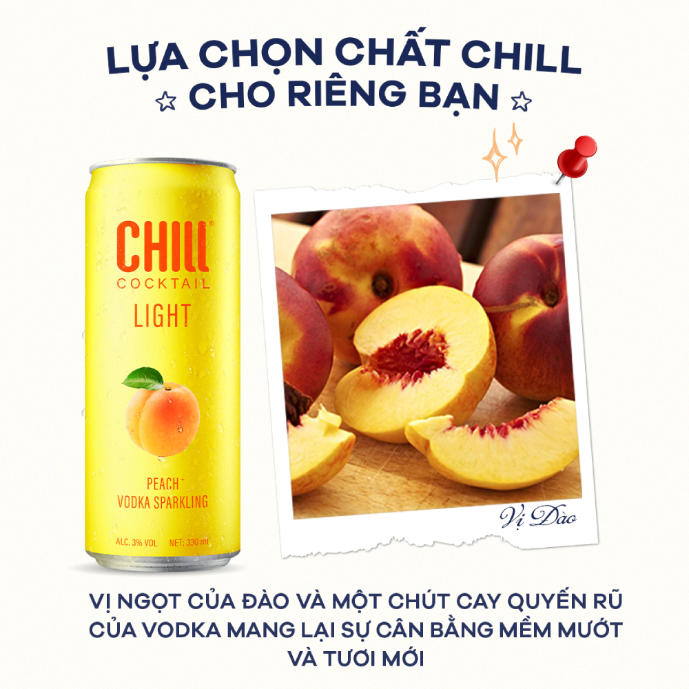 Thùng 6 lon Chill Cocktail mix vị 330ml/lon