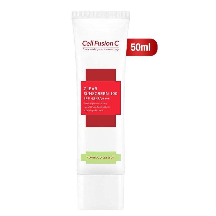 Kem Chống Nắng Kiểm Soát Dầu &amp; Nhờn Mụn Cell Fusion C Clear Sunscreen 100 SPF48/ PA+++ 50ml