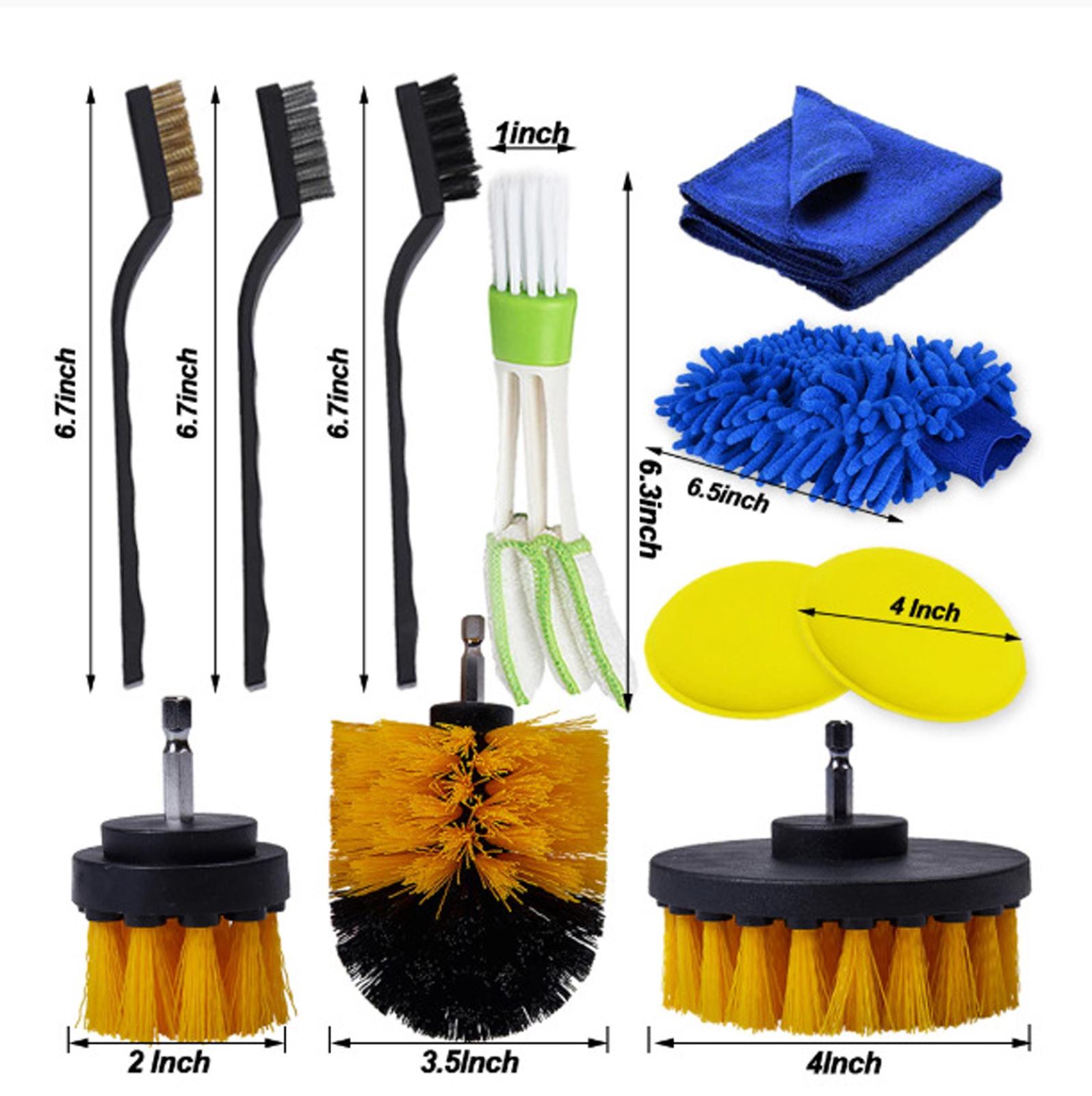 Cleaning Brush Tool Set Car Cleaning Brush Bristle Car Washing Brush Set Working with Electric Drill