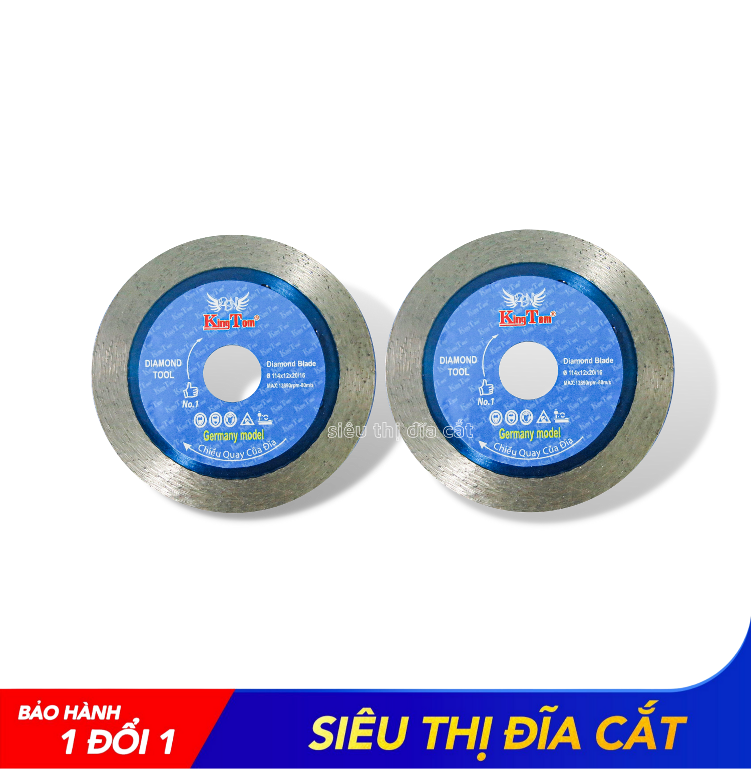 Lưỡi Cắt Gạch 100mm KingTom Me Dày Ướt - Siêu Bén - Siêu Bền