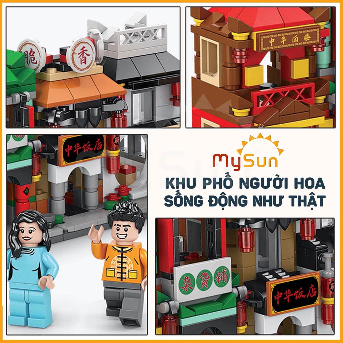 Bộ đồ chơi lắp ghép ráp xếp mô hình city thành phố Trung Hoa cho bé trai gái phát triển trí tuệ thông minh MySun