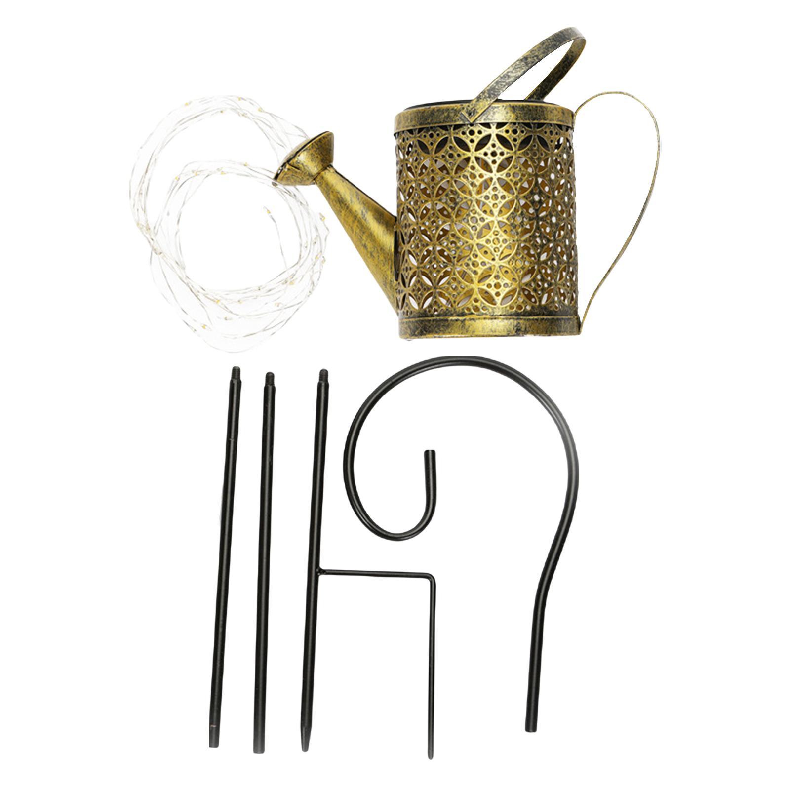 Outdoor Solar Watering Can with Lights for Patio Decoration