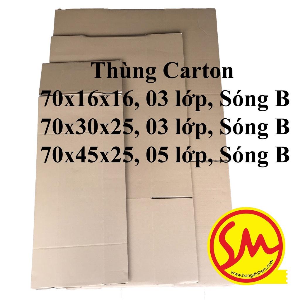 HỘP CARTON, THÙNG CARTON dài 70 CM 03 size 3 lớp, 05 lớp sóng B chuyên dùng ĐÓNG GÓI CÁC SẢN PHẨM, VẬN CHUYỂN DỄ DÀNG