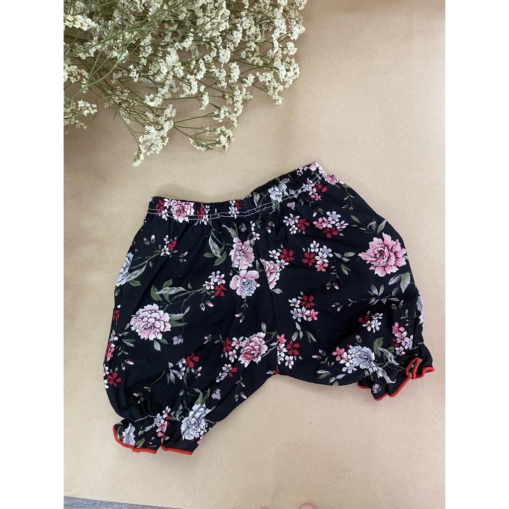 Quần kate bí bé gái Mint Baby, Quần short em bé, Quần ngắn hoạ tiết hoa nhí