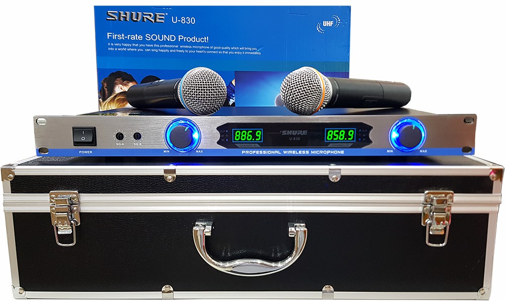 Micro không dây Shure U830 - Mic karaoke gia đình, sân khấu - Độ nhạy cao, bắt sóng xa, chống hú rít - Thiết kế sang trọng, bắt mắt -  Dễ dàng phối ghép với các thiết bị âm thanh khác - Hàng nhập khẩu loại I