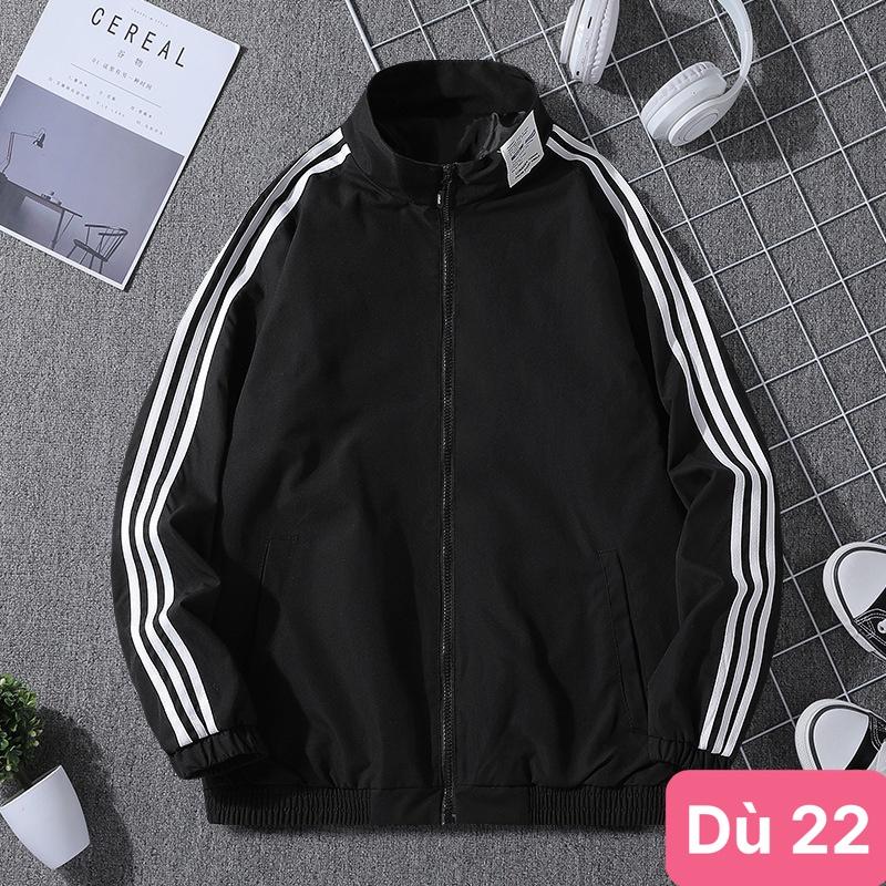 Áo khoác dù nam nữ màu xanh trắng 3 sọc chất liệu dù gió 2 lớp cao cấp dáng from bóng chày bomber đẹp HD07 Nhiều mẫu mới