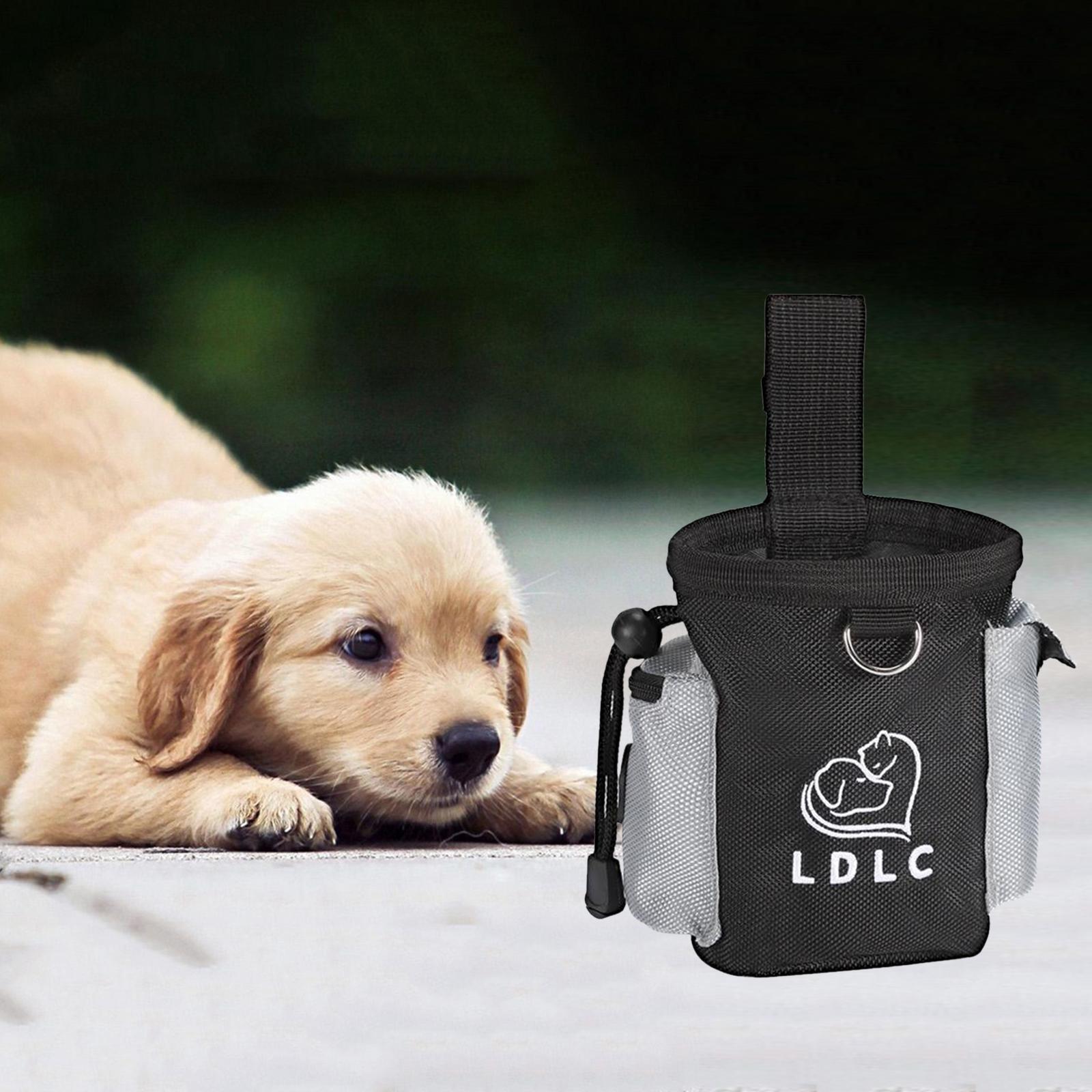Durable Dog Training Bag Travel Pouch Drawstring Dogs Toys Holder Carrier Black