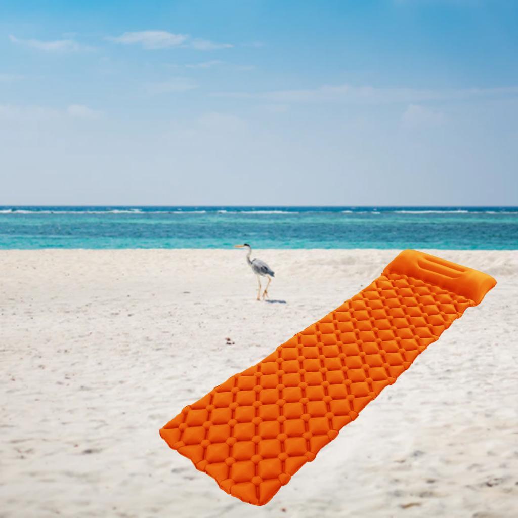 Compact Inflatable Camping Mattress Sleeping Pad with Pillow Nylon+TPU Trekking Travel Air Mat Camping Mat Air Mattress Waterproof Foldable Furniture