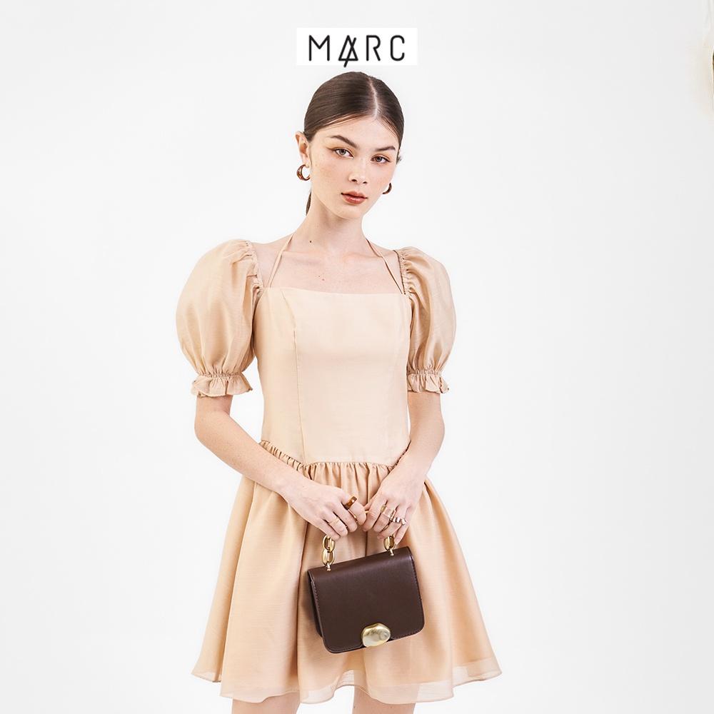 Đầm nữ MARC mini tay phồng tùng xoè cổ cột dây TRNH063122