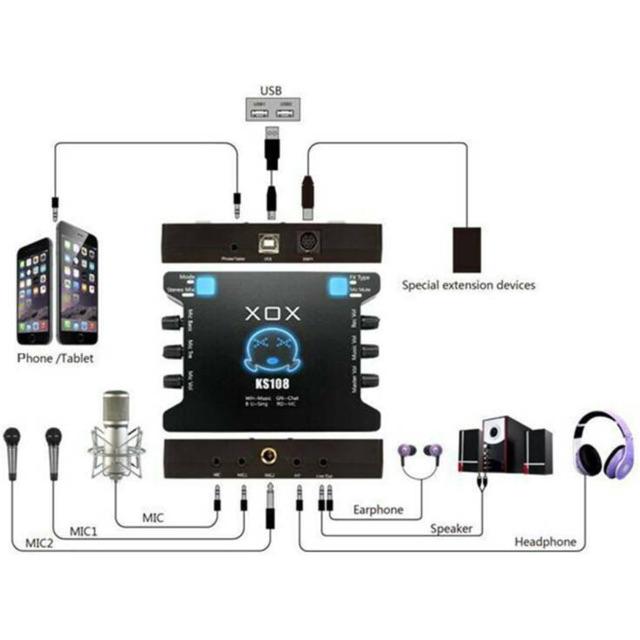 sound card XOX K10, TẶNG KÈM CÁP KẾT NỐI ÂM THANH BH 6 tháng đổi mới