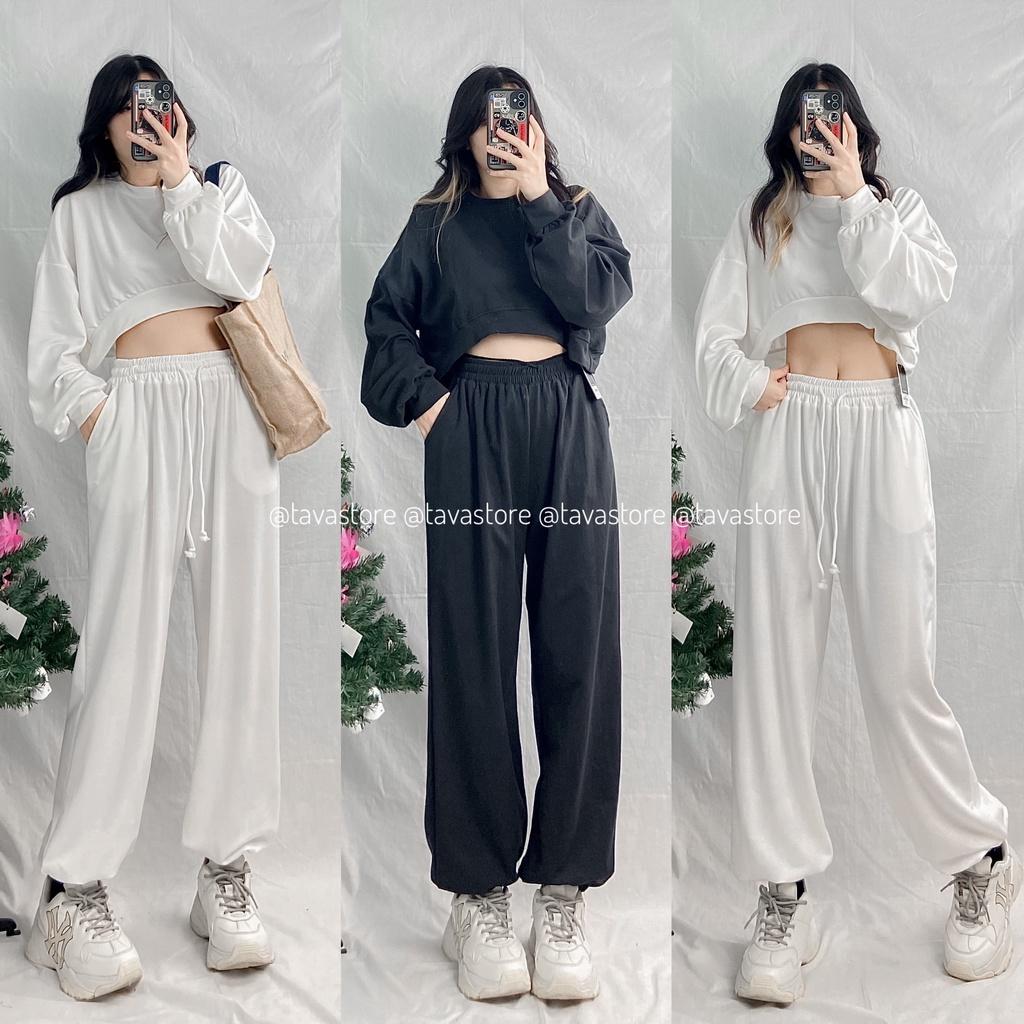 Set croptop quần jogger 2M