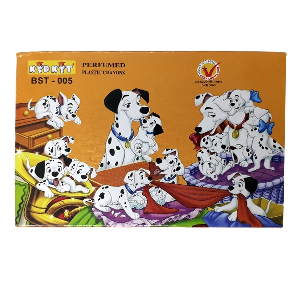Viết Sáp Màu Chó Đốm BS-005 - Mẫu Bao Bìa Màu Cam