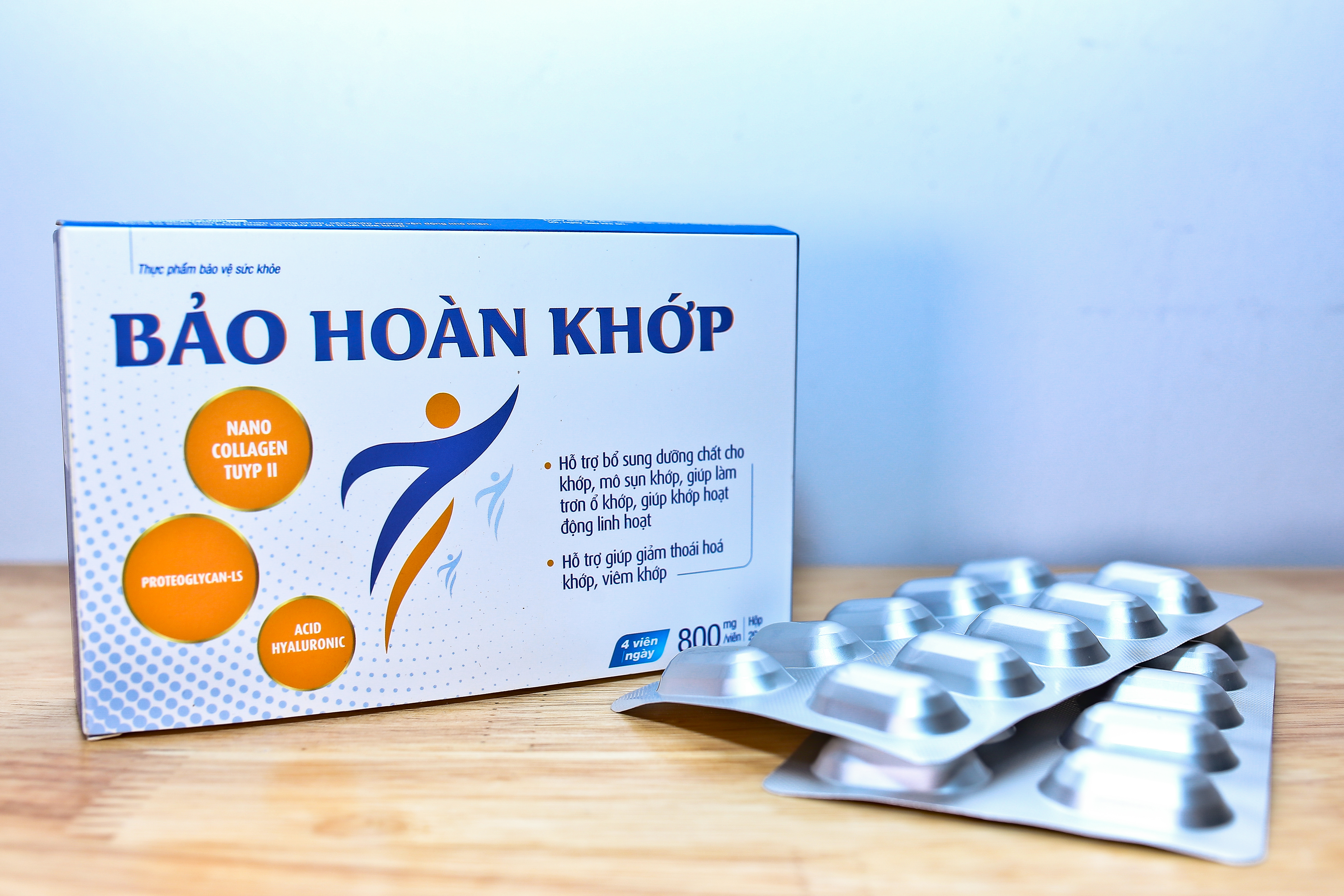 Thực phẩm bảo vệ sức khỏe BẢO HOÀN KHỚP - Nuôi dưỡng và Tái tạo sụn khớp, Chứa Proteoglycan từ Nhật Bản, Giúp làm trơn ổ khớp, Giúp khớp hoạt động linh hoạt, Giảm thoái hóa, viêm khớp
