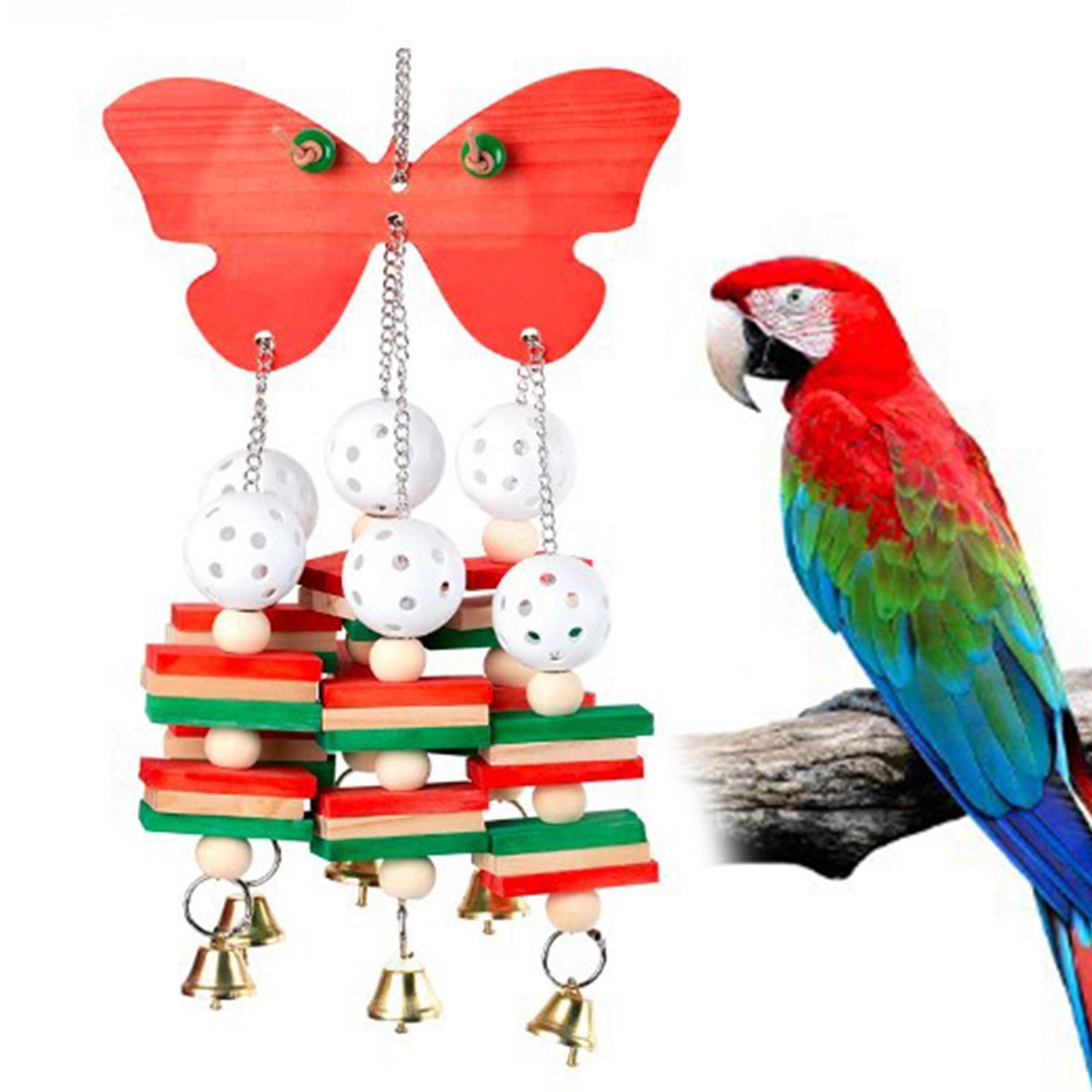 Bird Chewing Toy Parrot Cage Bite Toys Wooden Block Bird Parrot Toys
