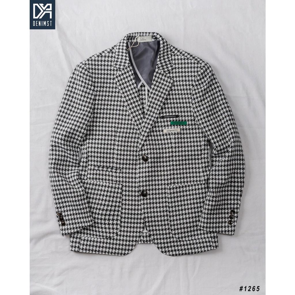 Áo Blazer Nam Kẻ AMAL DENIMST F1265 Chất Dạ, Mềm Mại, Dáng Suông