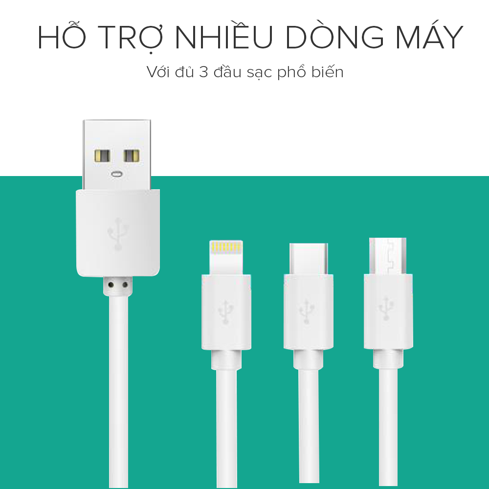 Cáp sạc JUYUPU N102040 2A dài 1m giá rẻ dây sạc iPhone Micro Type C phù hợp điện thoại Samsung OPPO Vivo HUAWEI XIAOMi - HÀNG CHÍNH HÃNG