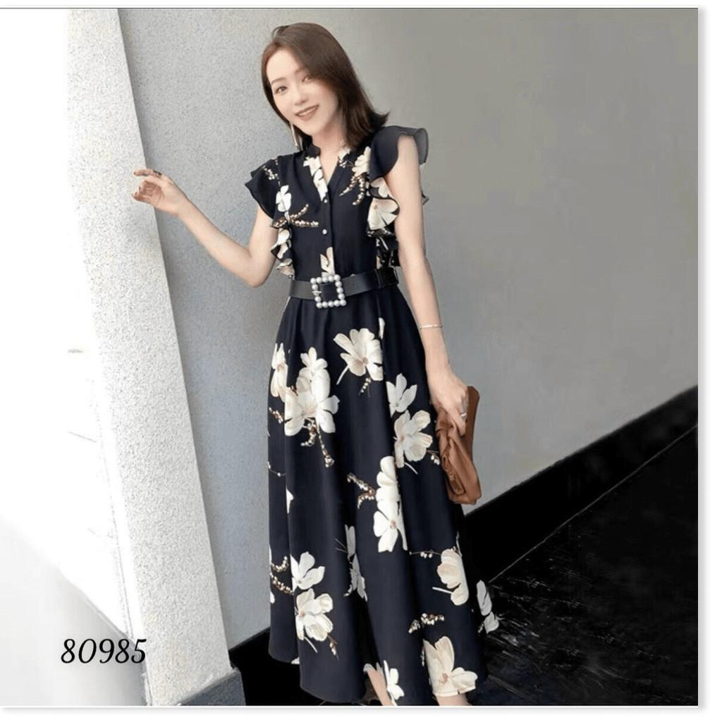 ĐẦM XÒE LỤA HOA KÈM DẬY LỤA HOA CỘT EO SIÊU ĐẸP DÀNH CHO CÁC QUÝ PHU NHÂN THỜI TRANG NEMO36 STORE