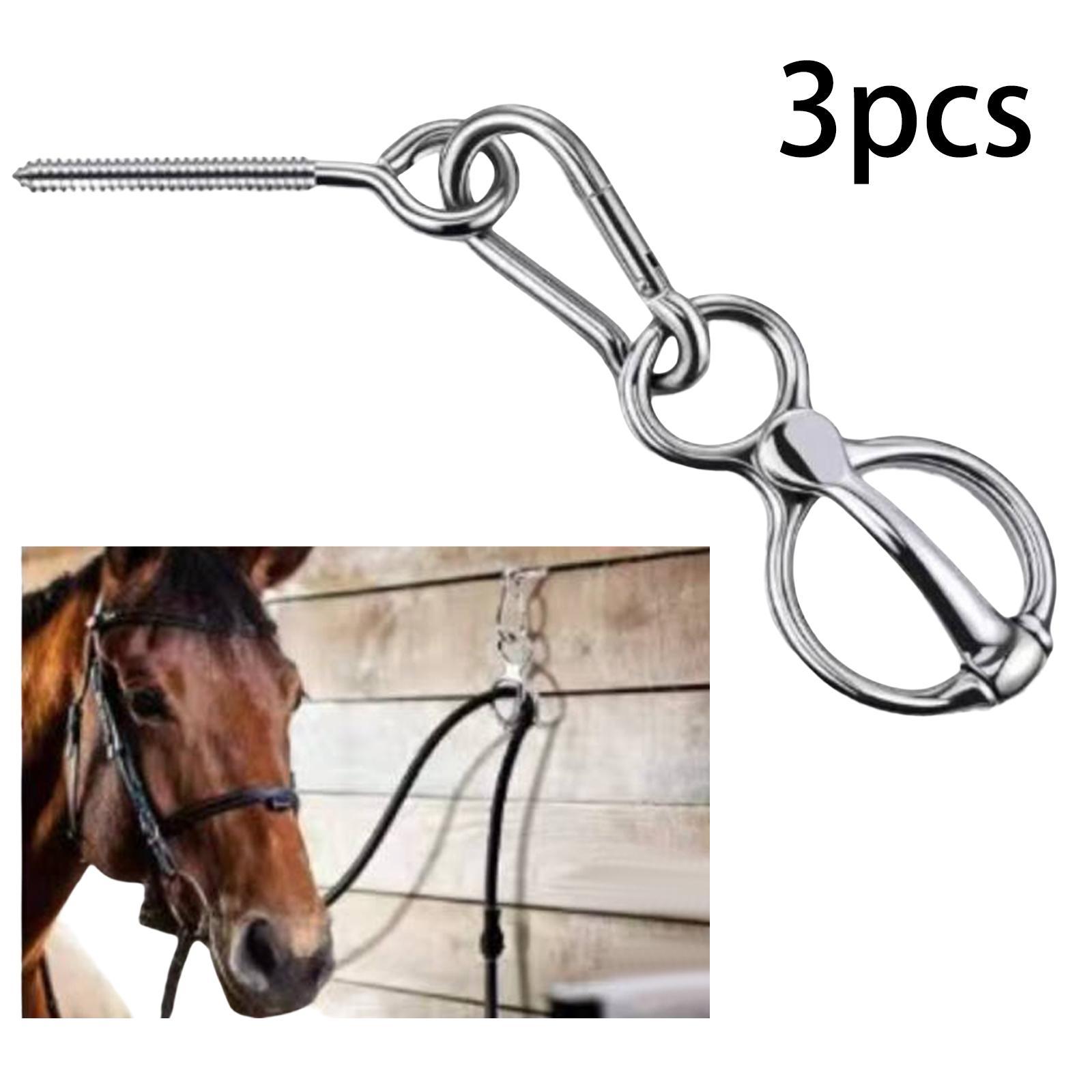 3Sets Horse Tie Rings Horse Tack Supplies Snap Buckle Safety Horse Accessory