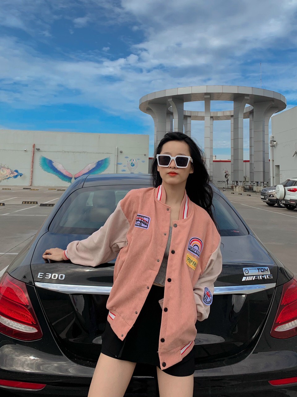 Áo khoác bomber unisex chất nhung form rộng Thêu Deep End phong cách ulzzang