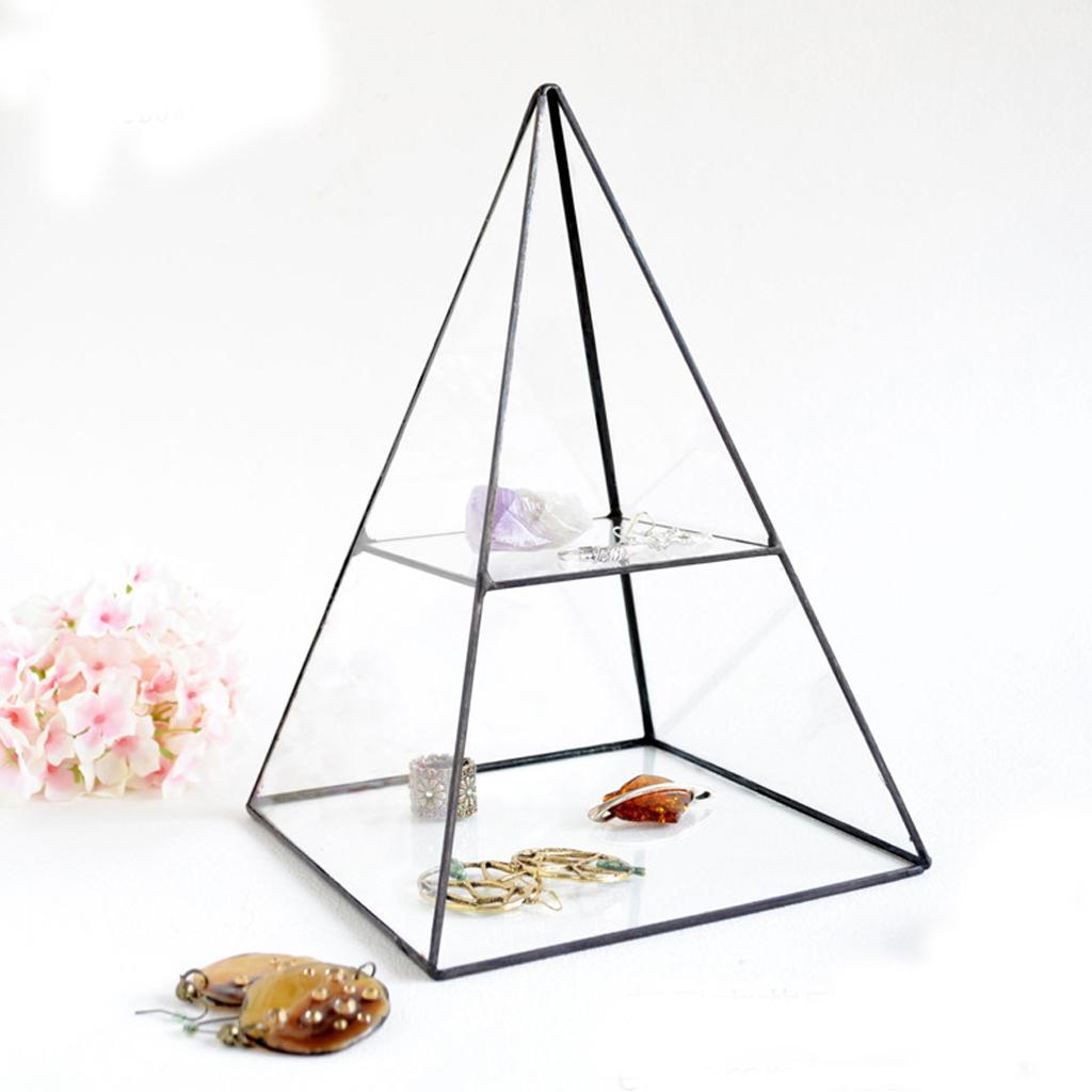 Hộp Đựng Đồ Trang Sức Thủy Tinh Trong Suốt Hình Dáng Kim Tự Tháp