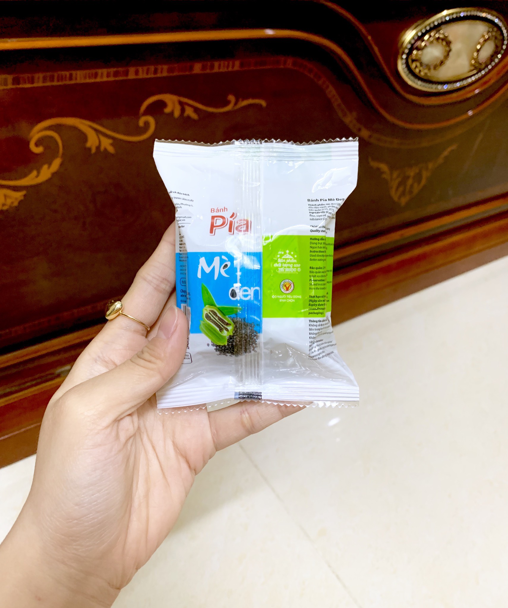 480g - 12 Bánh Pía MINI chay MÈ ĐEN KHÔNG CÓ sầu riêng và trứng muối